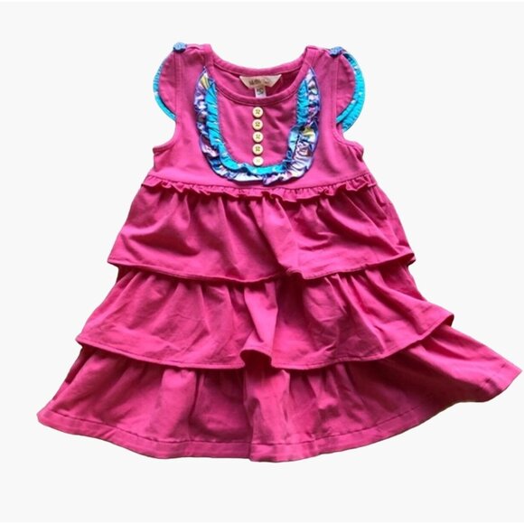 Matilda Jane Pink Ruffled Have Your Cake Dress Toddler Girls Size 2 Excellent co - Picture 6 of 9